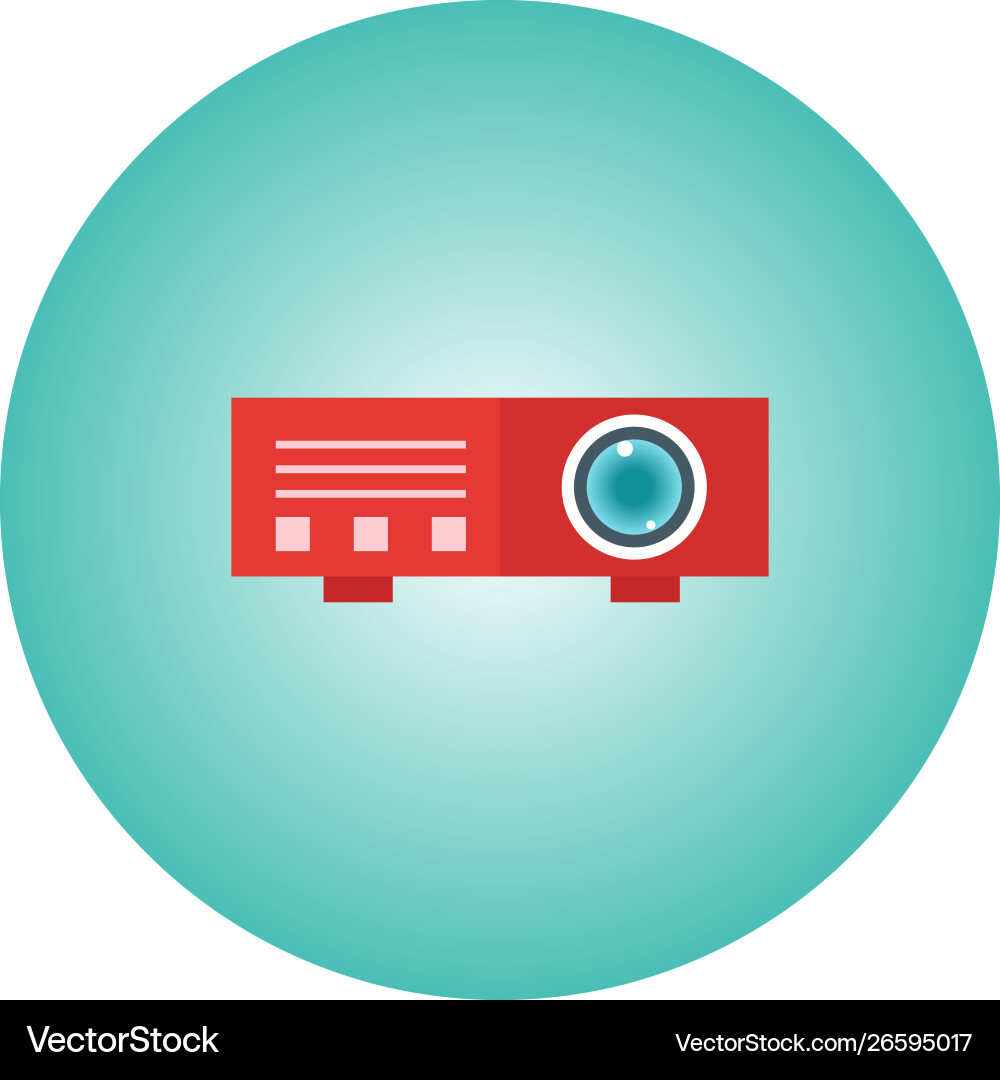 Projector flat icon with gradient background Vector Image