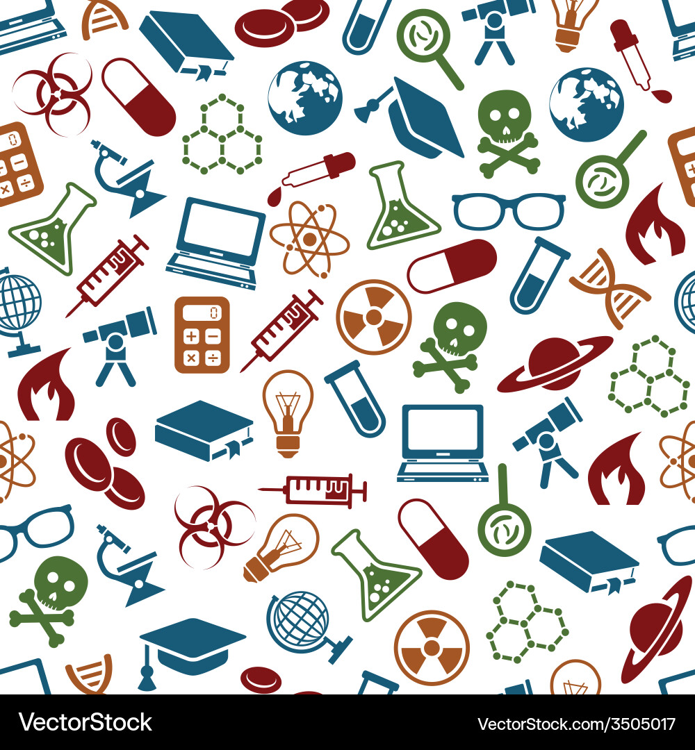Science seamless pattern Royalty Free Vector Image