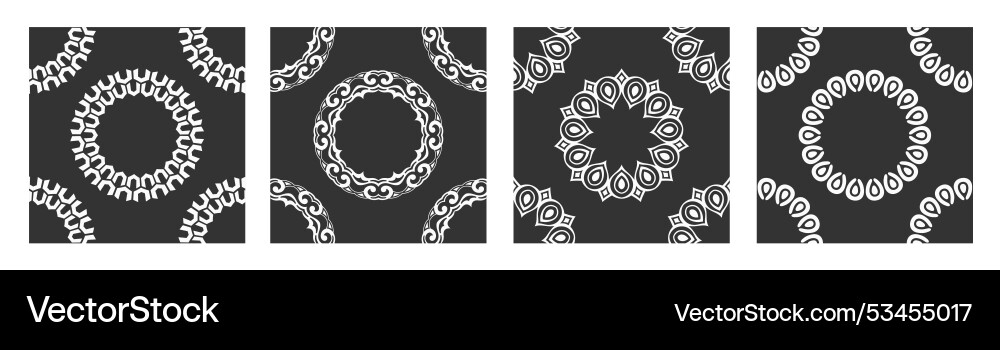 Set of four abstract seamless patterns Set of four abstract seamless patterns vector image