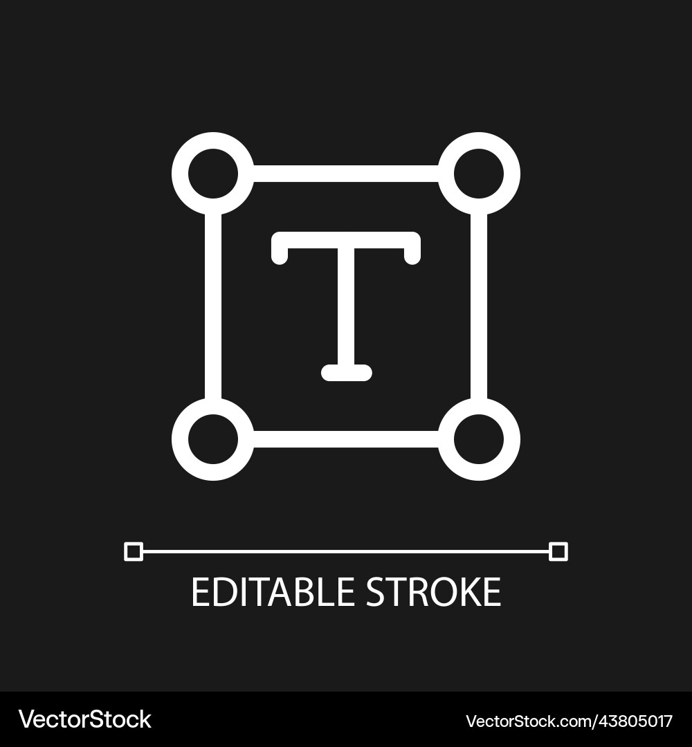Text pixel perfect white linear ui icon for dark Text pixel perfect white linear ui icon for dark vector image