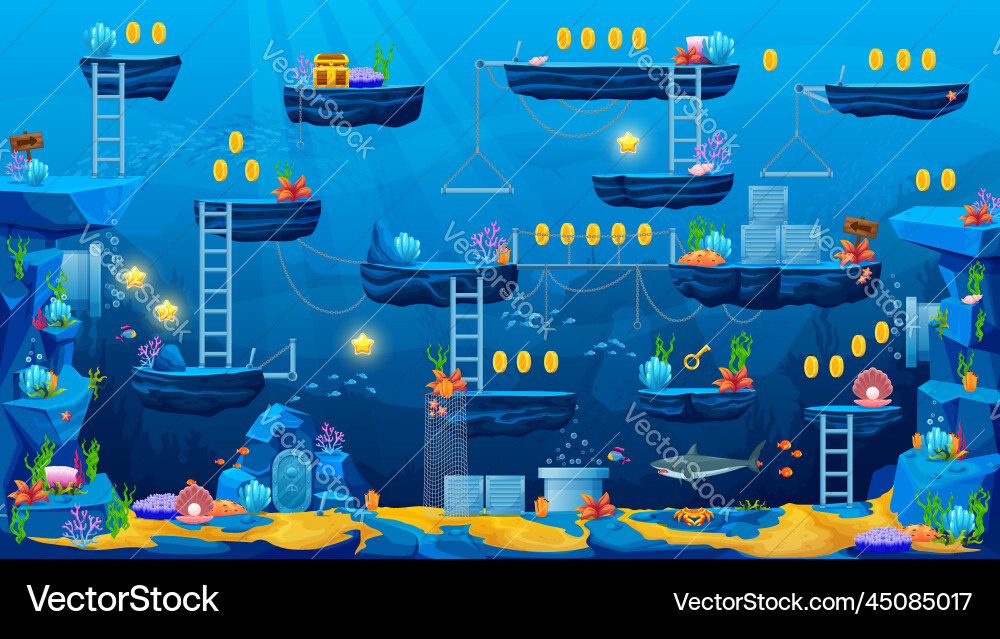 Underwater Game Level Map vector image
