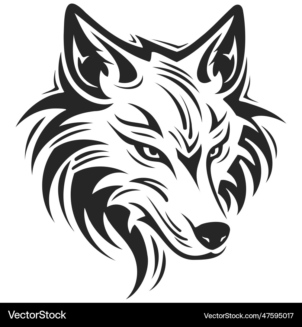 Vintage Wolf Head Logo Vector Image