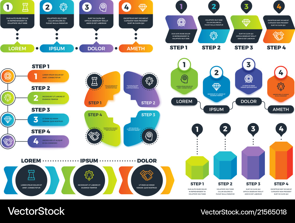 Abstract Diagram Workflow Steps vector image