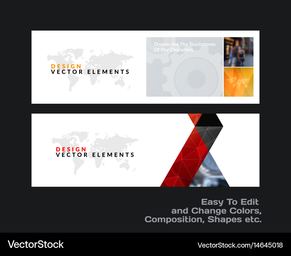 Abstract set of modern horizontal website vector image