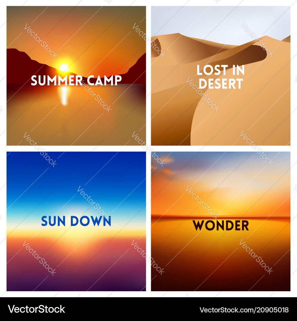 Abstrakter Sonnenuntergang verschwommen Hintergrundset Abstrakter Sonnenuntergang verschwommen Hintergrundset vektorbild