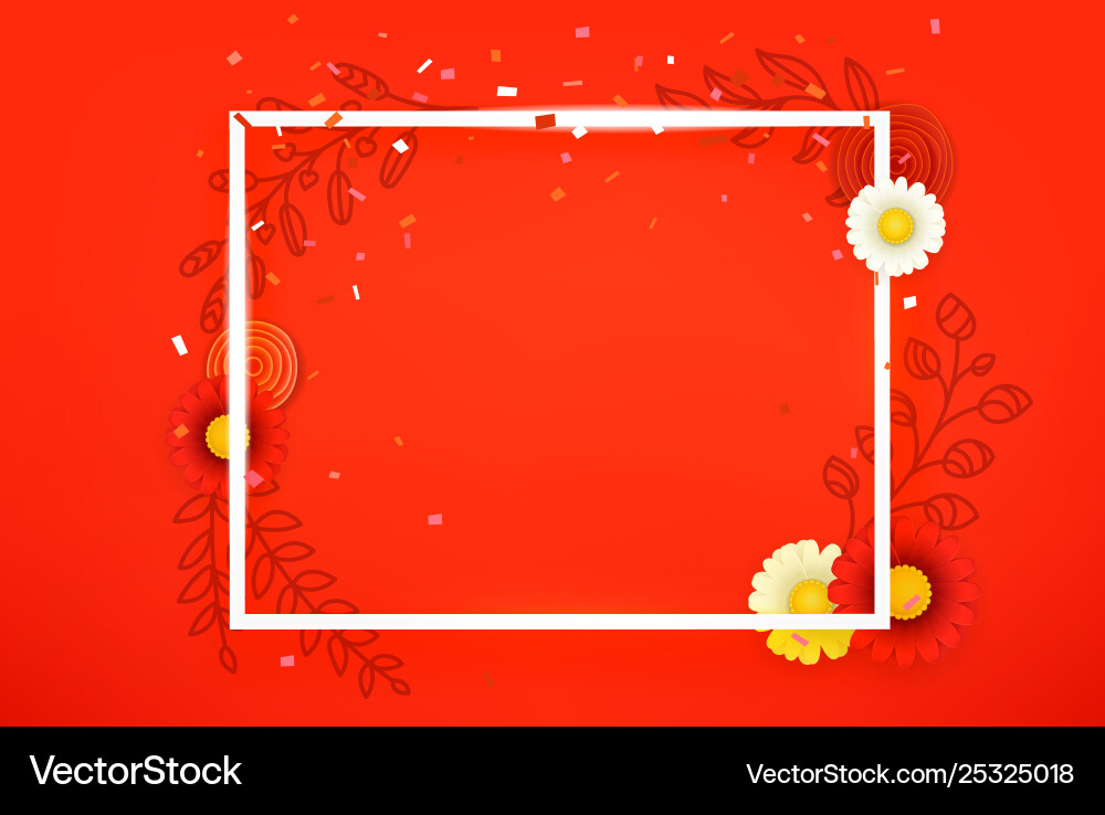 Blank square frame on red background layout Blank square frame on red background layout Vector Image
