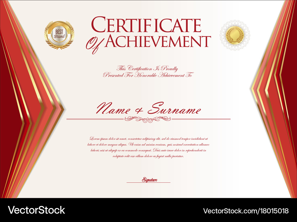 Certificate or diploma design template 1 Vector Image