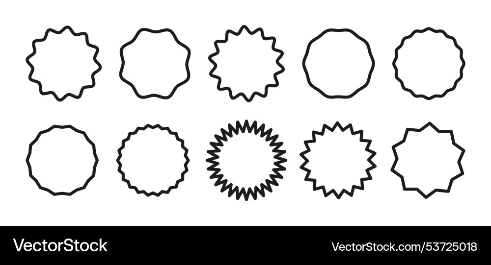 Circle lined borders set of curve edge frames Circle lined borders set of curve edge frames vector image