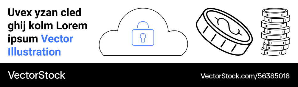 Cloud security with safe data storage and digital Cloud security with safe data storage and digital vector image