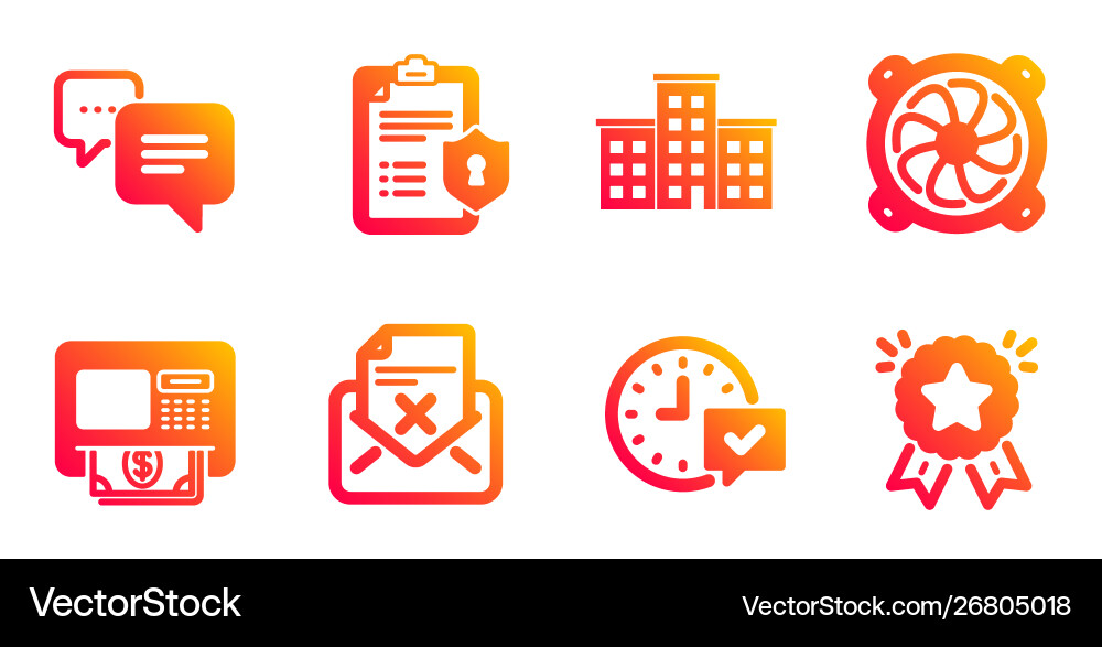 Computer fan select alarm and dots message icons Computer fan select alarm and dots message icons vector image