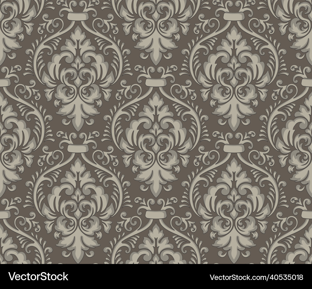 Damask seamless pattern element floral Vector Image