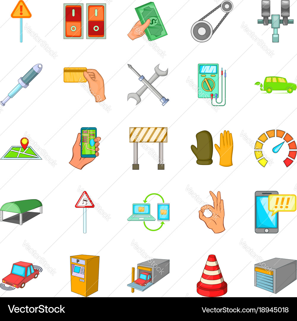 Emergency service icons set cartoon style Vector Image
