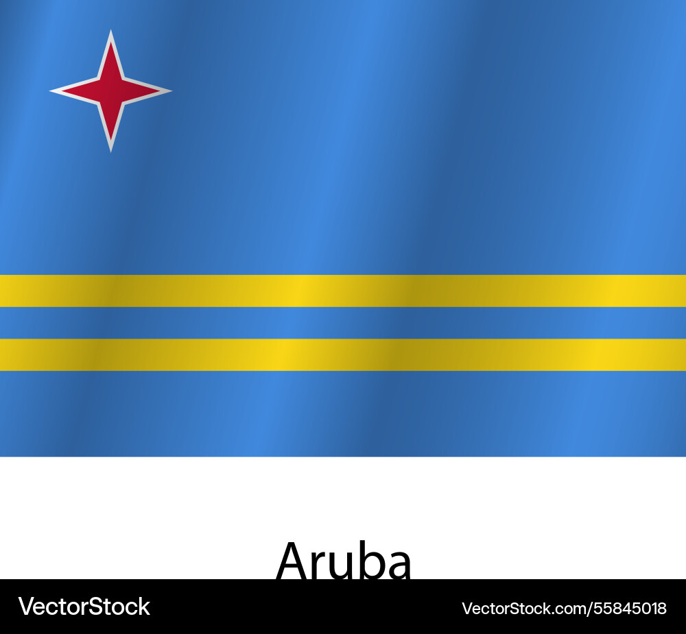 Flagge des Landes aruba auf einem weißen Hintergrund Flagge des Landes aruba auf einem weißen Hintergrund vektorbild