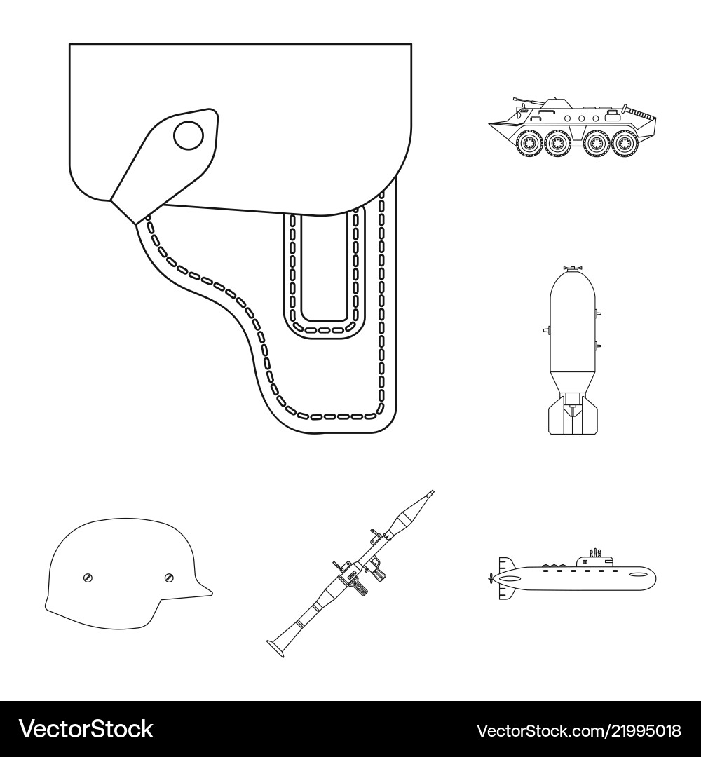 Isolated object of weapon and gun logo set Vector Image