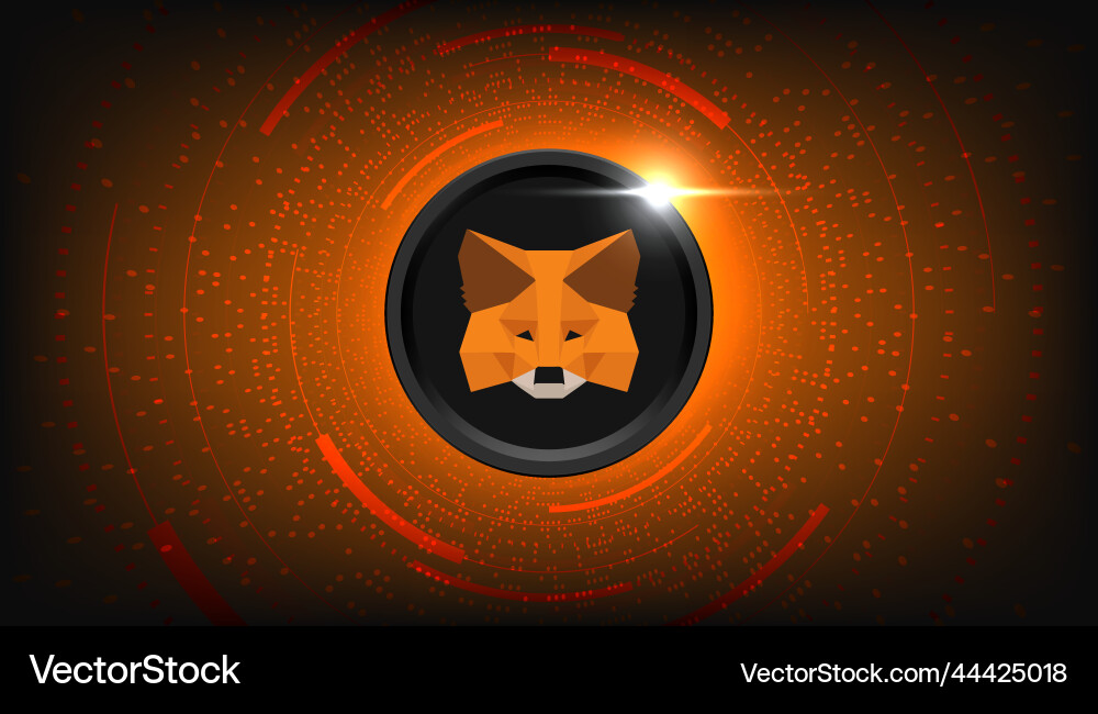 Metamask crypto wallet for defi web3 dapps vector image