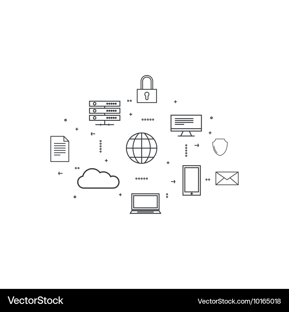 Network cloud computing vector image