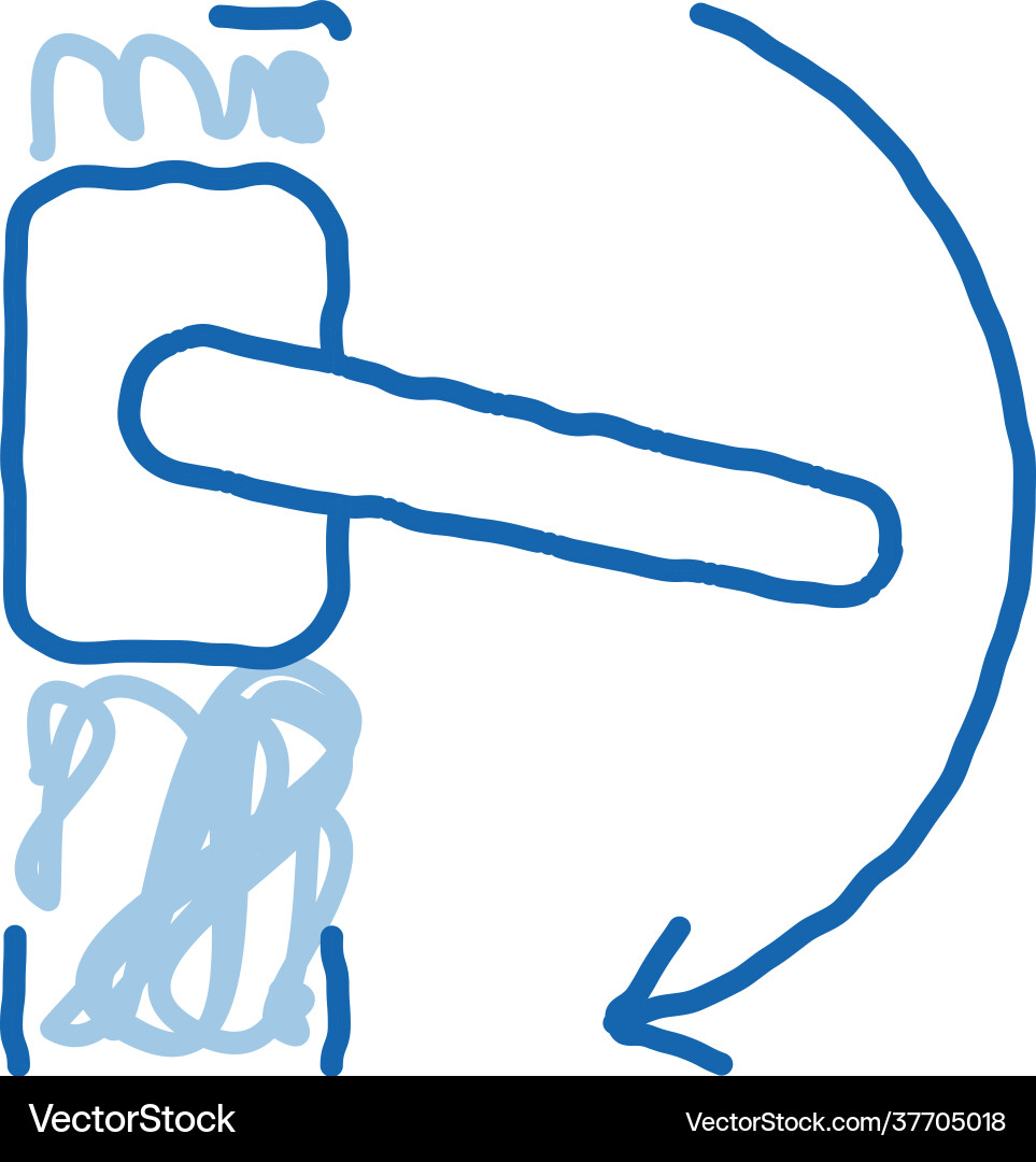 Push handle to open window closure doodle icon Push handle to open window closure doodle icon vector image
