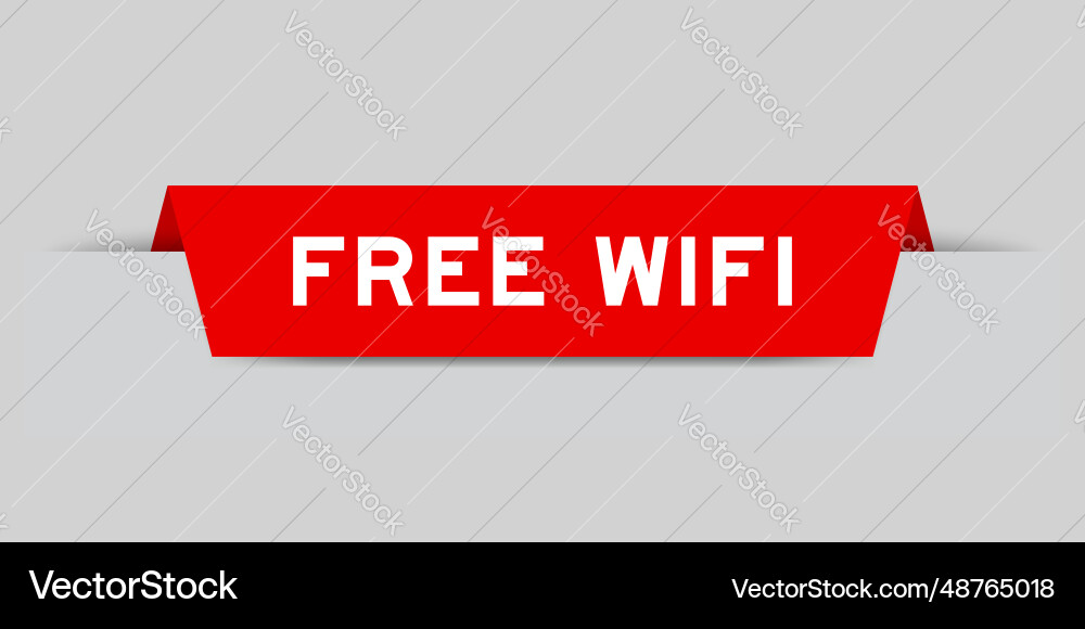 Red color inserted label with word free wifi Vector Image