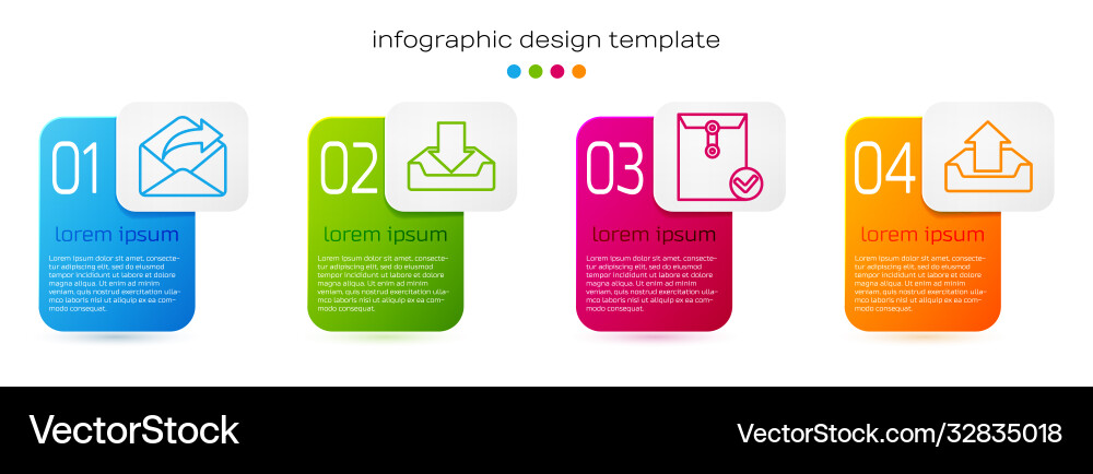 Set line outgoing mail download inbox envelope Set line outgoing mail download inbox envelope vector image