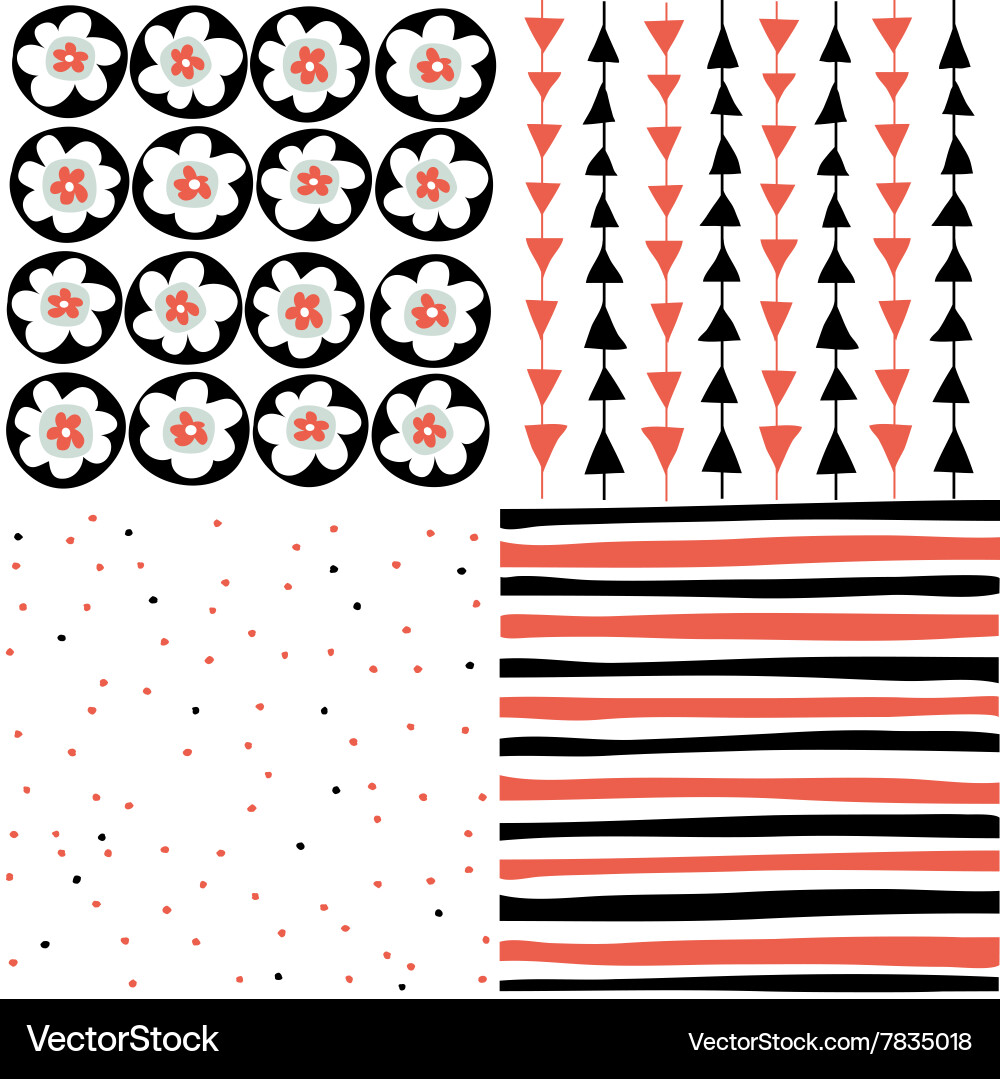 Set of seamless patterns vector image