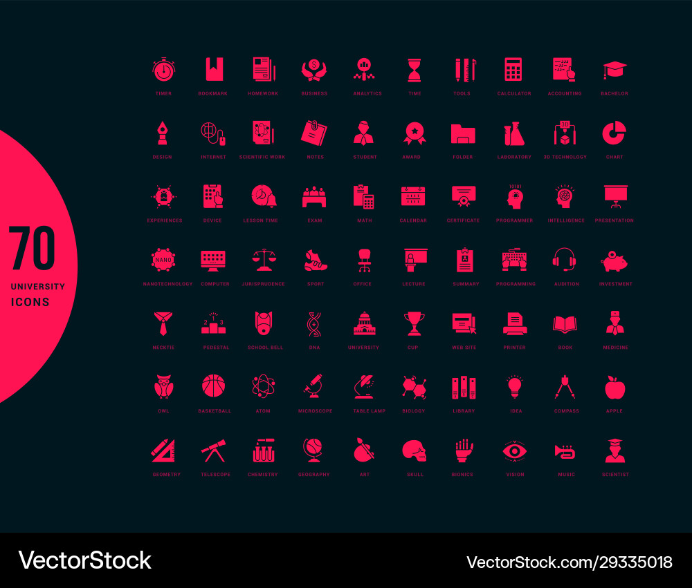 Set simple icons university Set simple icons university vector image