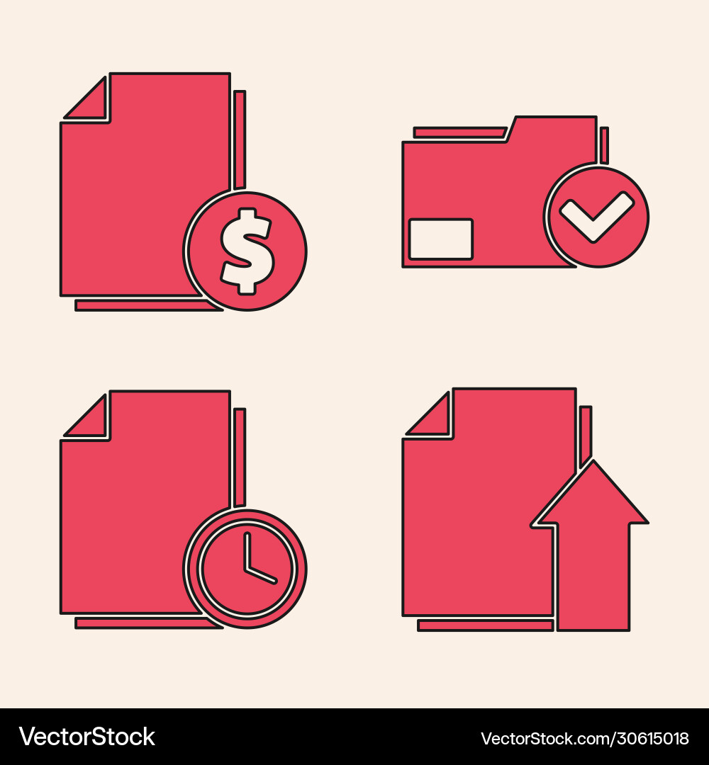 Set upload file document finance Set upload file document finance vector image