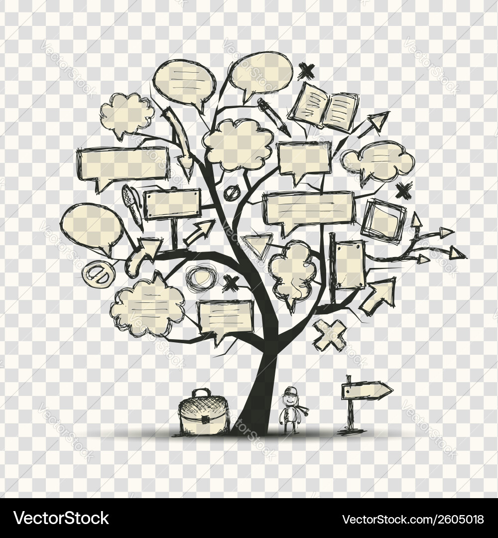 Tree with frames transparent background vector image