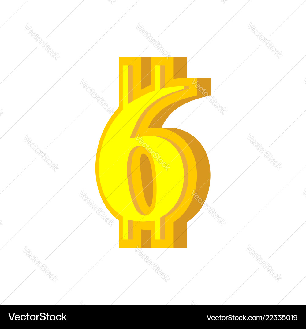 6 numeral bitcoin font six numeric crypto 6 numeral bitcoin font six numeric crypto vector image
