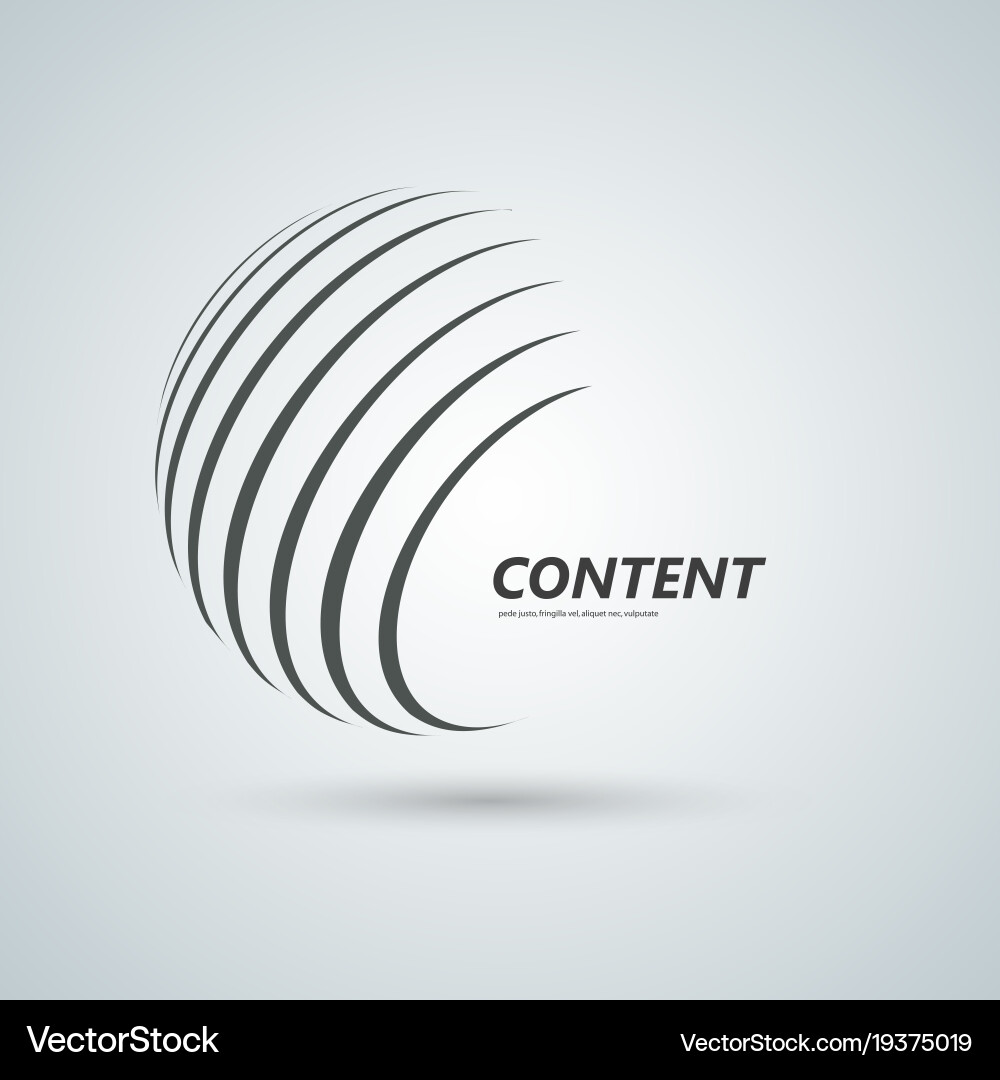 Abstract sphere icon design with twirl line vector image