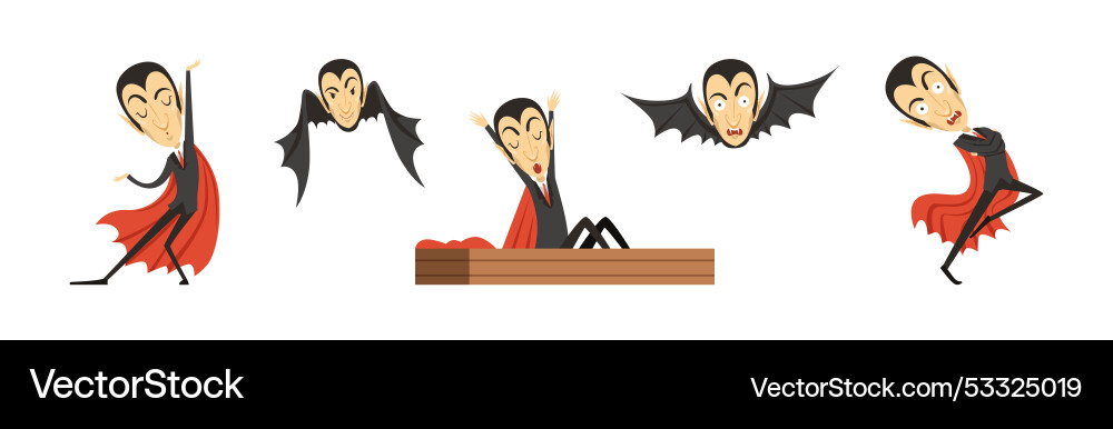 Count dracula character with fangs wearing red Count dracula character with fangs wearing red vector image