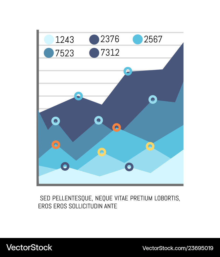 Infographic with text figures statistics chart Infographic with text figures statistics chart Vector Image