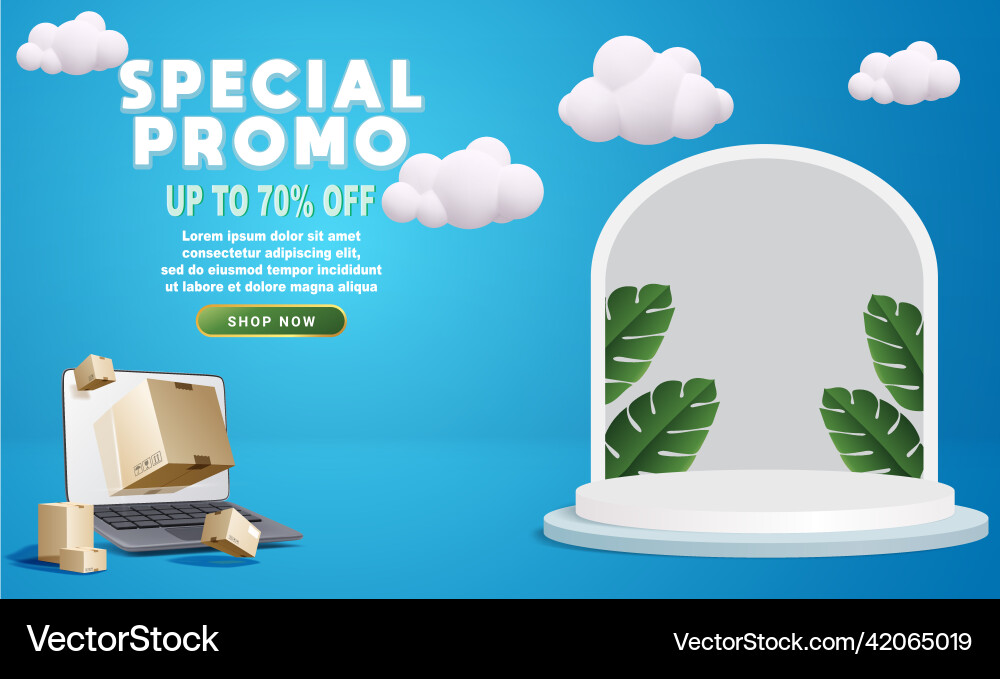 Layout podium 3d architecture thumbnail product Vector Image