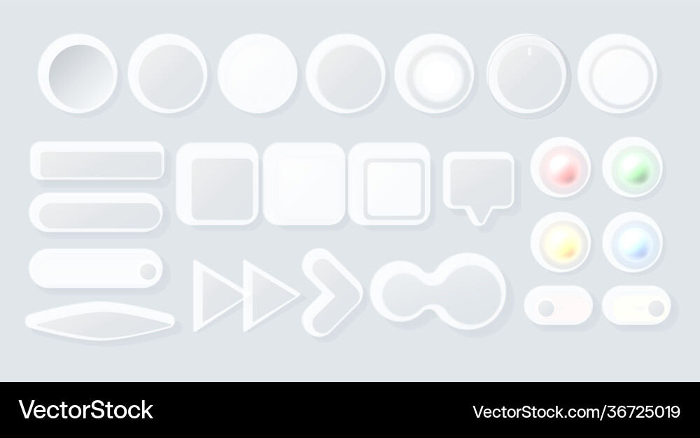 Neomorphic UI Elements Vector Image