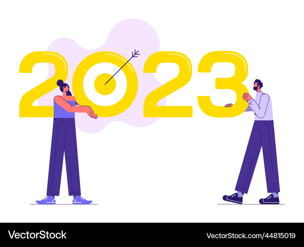 New year 2023 business target growth vector image