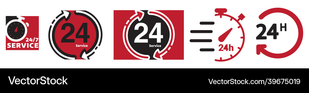 Open 24 hours a day and 7 days week icon isolate vector image