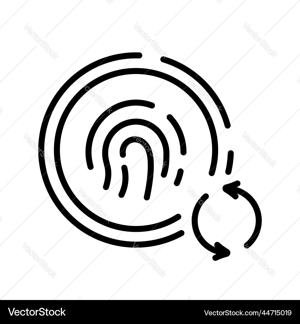 Reset password by fingerprint identification line Reset password by fingerprint identification line vector image