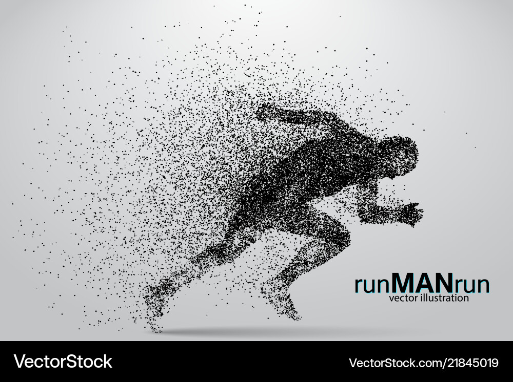 Running Man Silhouette - Particle Form vector image