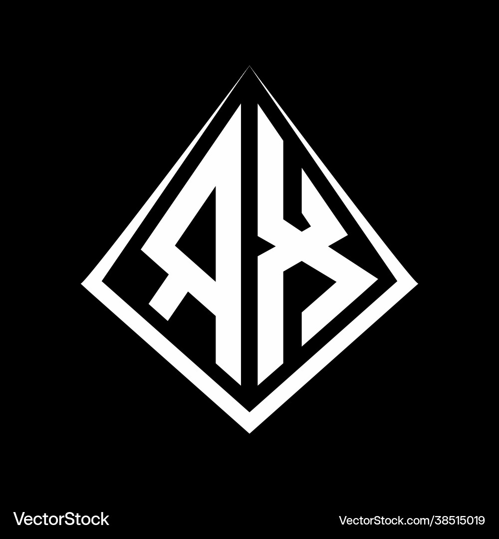 Rx logo letters monogram with prisma shape design Rx logo letters monogram with prisma shape design Vector Image
