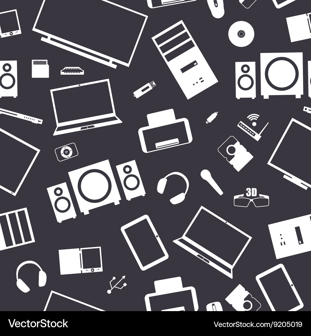 Seamless background from digital devices Vector Image