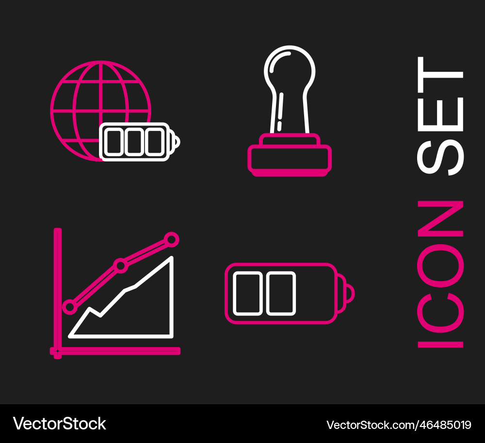 Set line battery charge level indicator pie chart Set line battery charge level indicator pie chart vector image