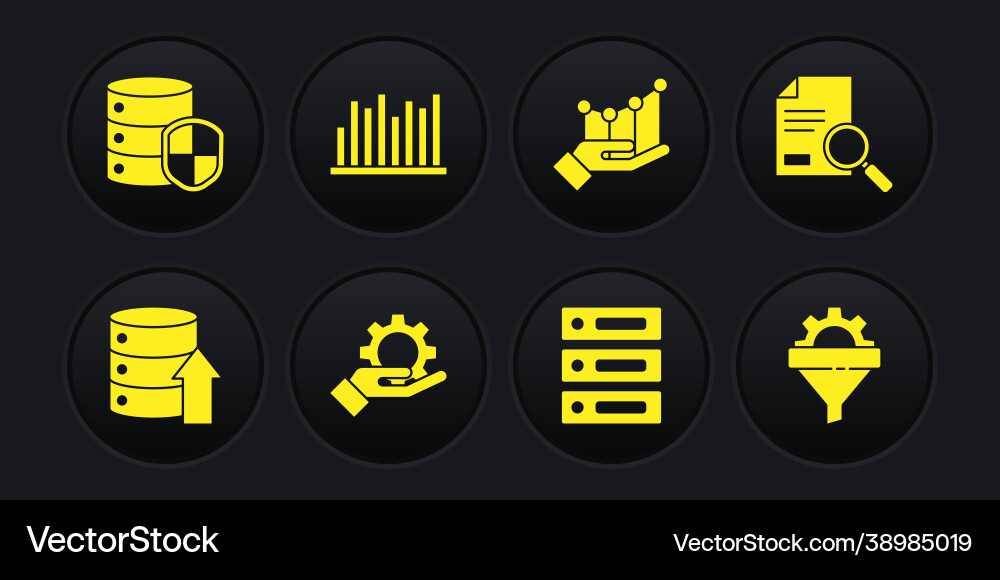 Set server data web hosting document vector image