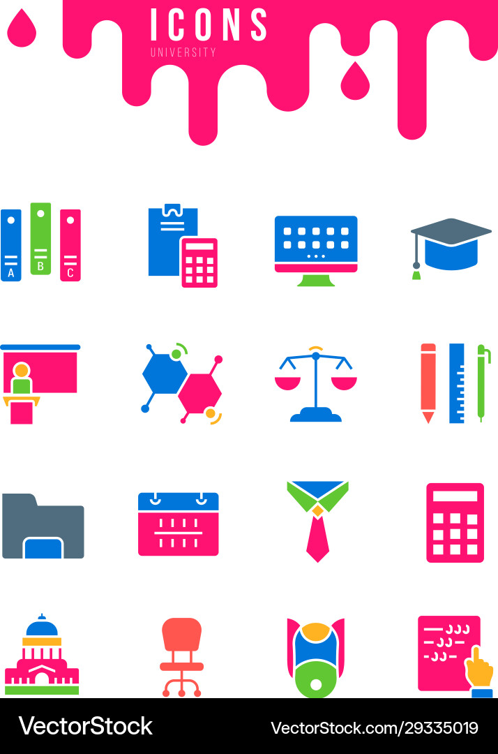 Set simple icons university Set simple icons university vector image