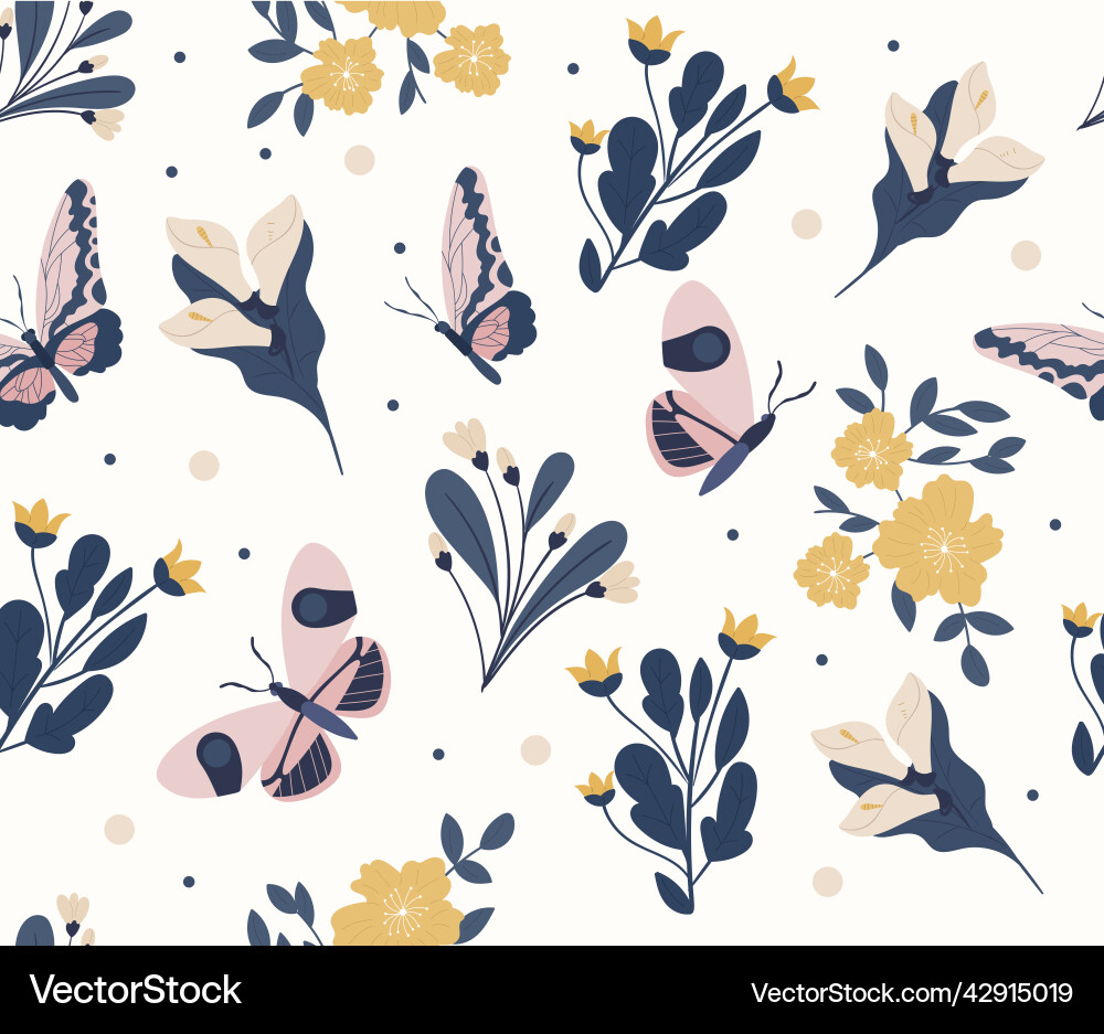 Spring seamless pattern with flowers Spring seamless pattern with flowers vector image