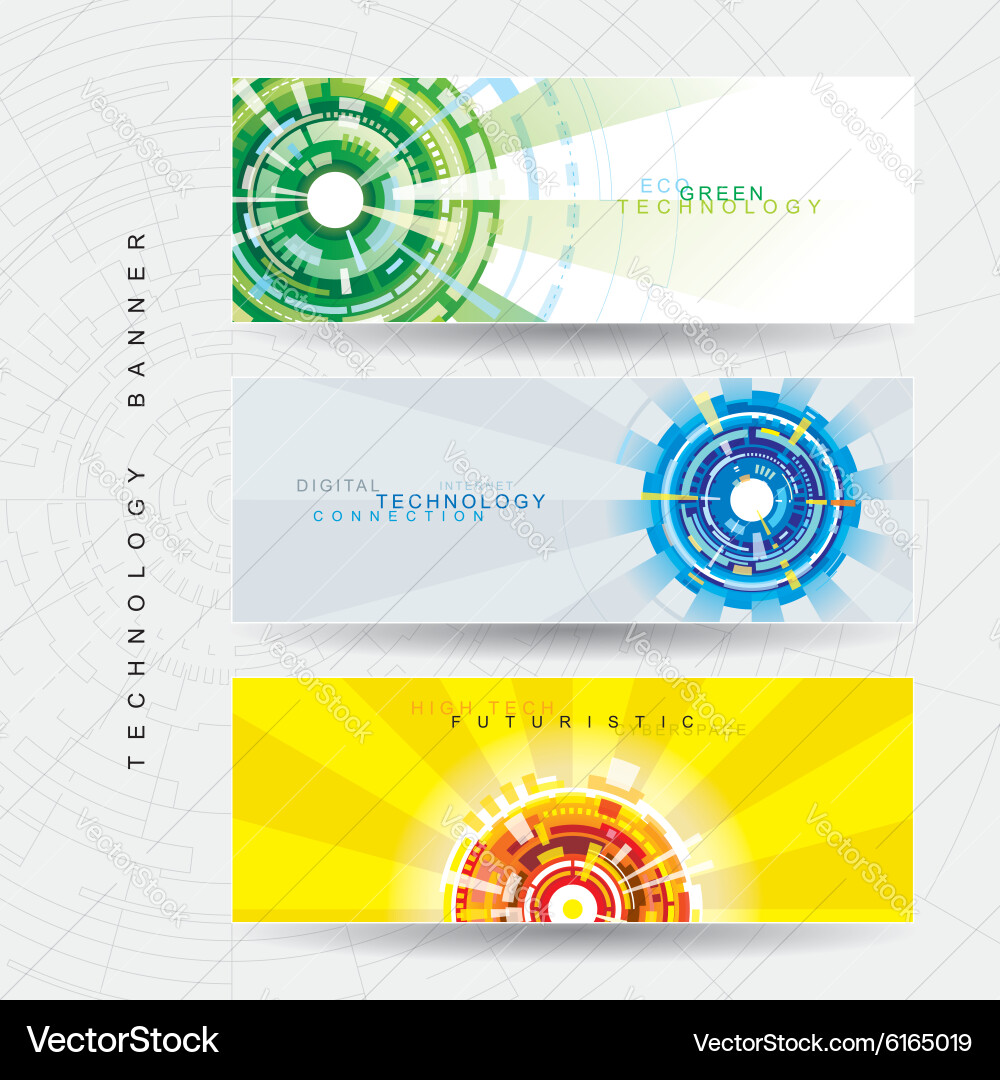 Tech web banner Vector Image