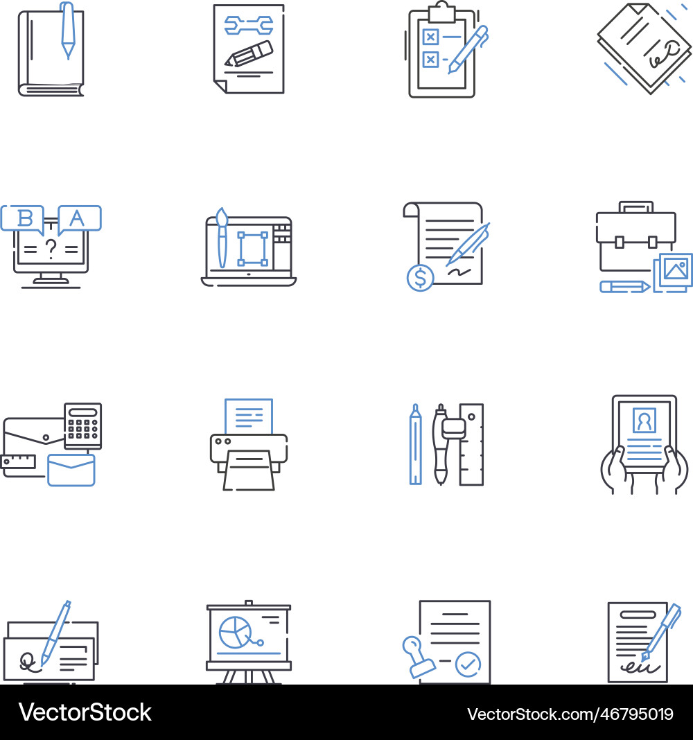 Tweaking line icons collection modify adjust Vector Image