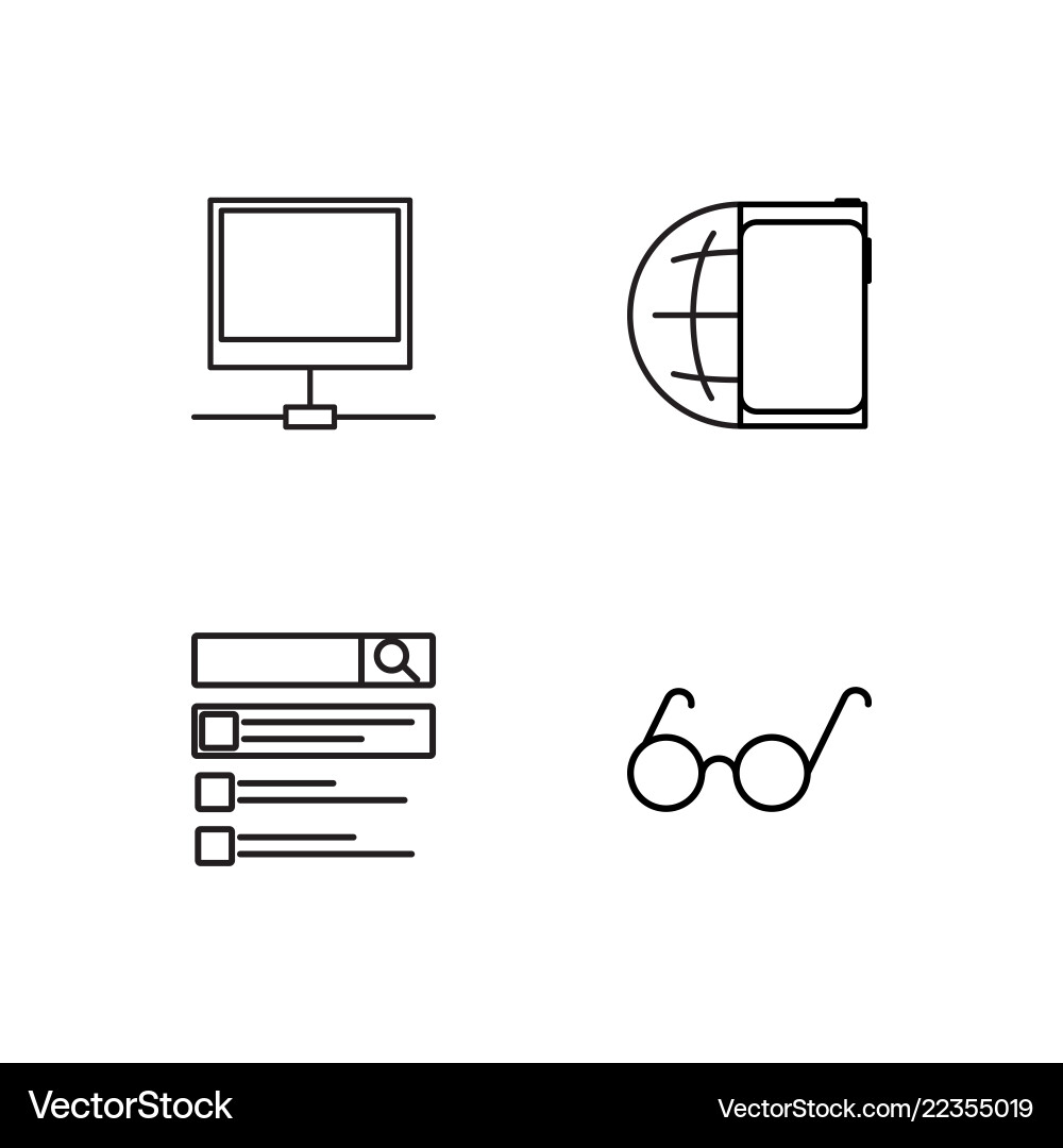 Web simple outlined icons set Web simple outlined icons set vector image