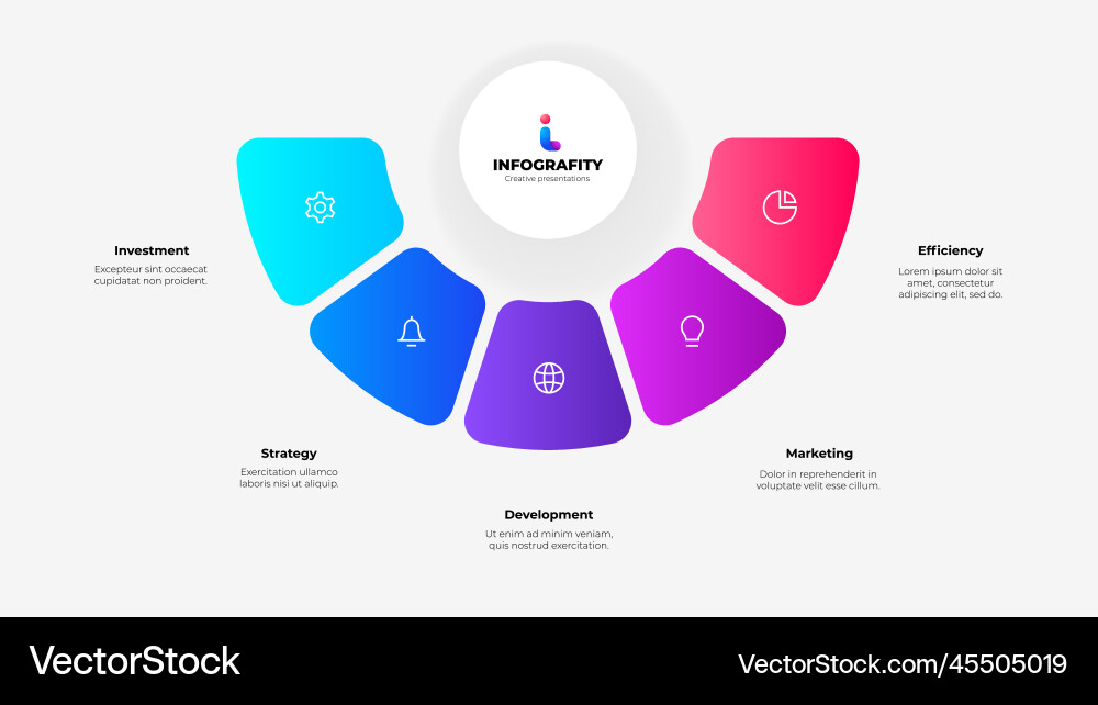 White circle with colorful rounded elements White circle with colorful rounded elements vector image