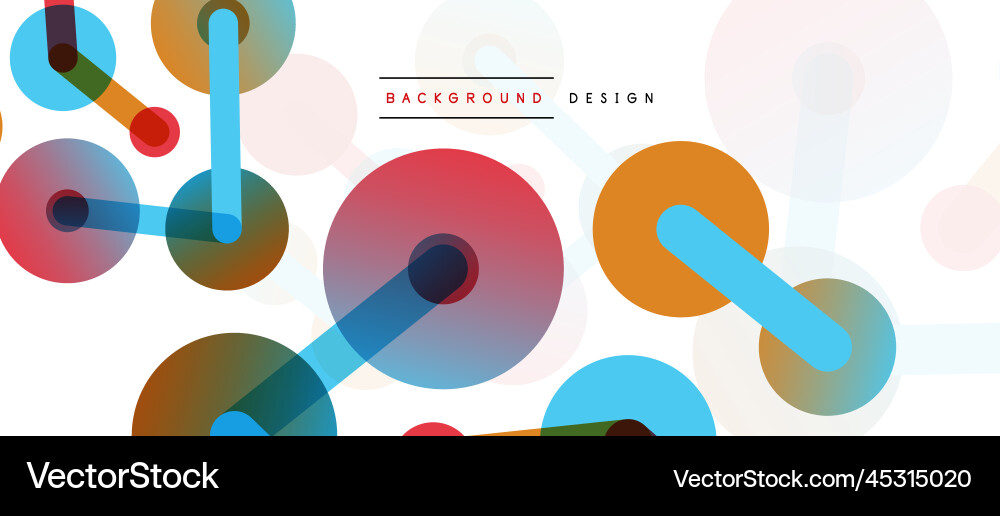 Abstract background round dots connected by lines Vector Image
