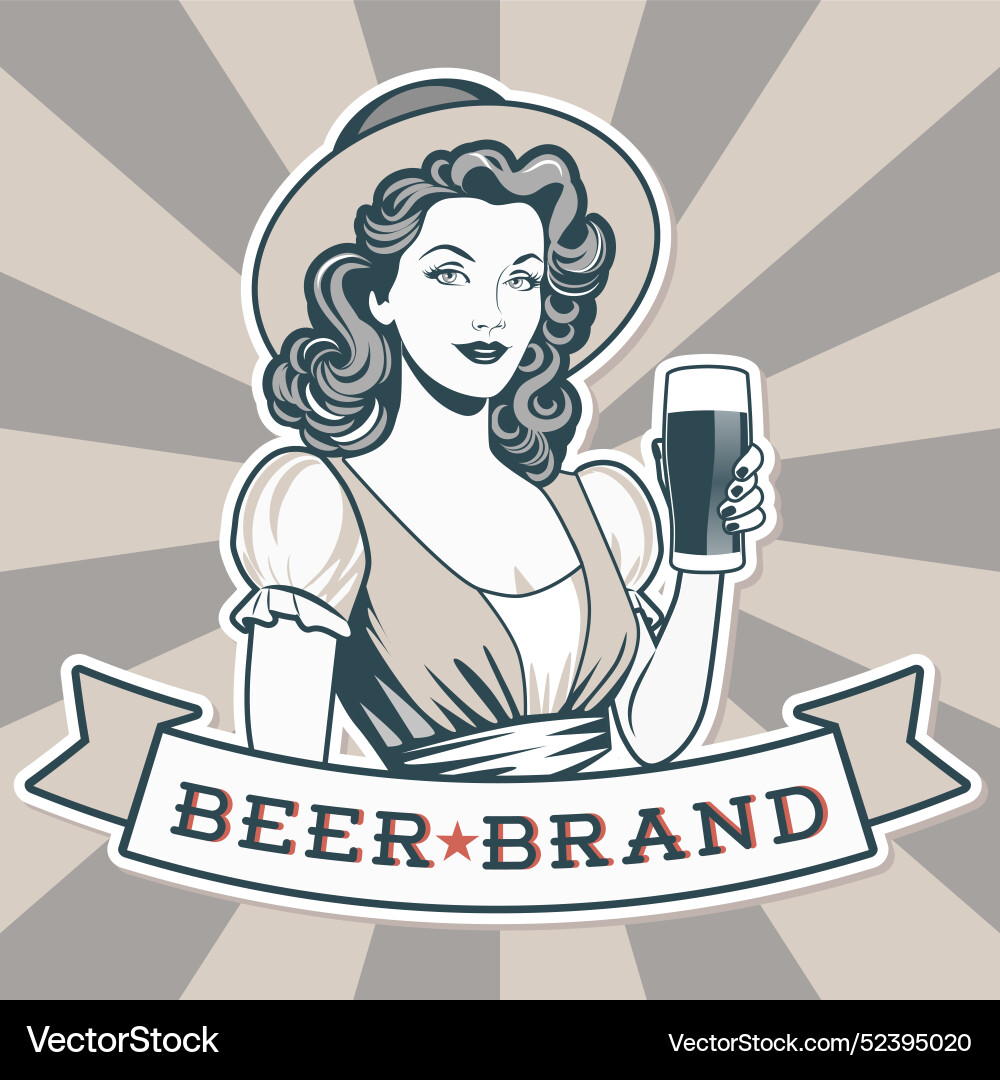 Beautiful vintage retro style woman holding Beautiful vintage retro style woman holding vector image