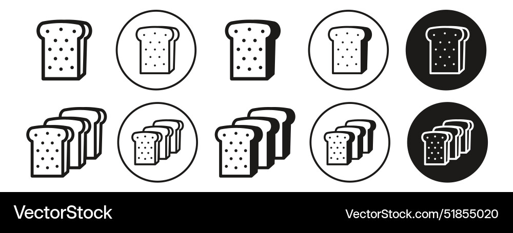 Bread slice icon set collection for web Vector Image